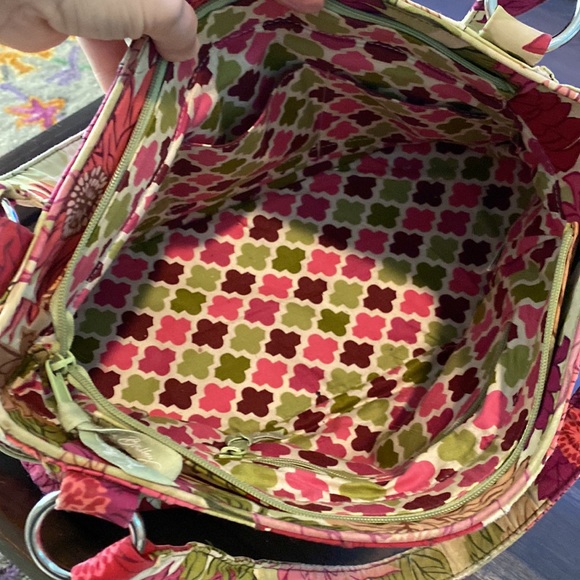 Vera Bradley Retired Pattern Hello Dahlia Quilted Shoulder Tote Satchel Handbag - Picture 10 of 12